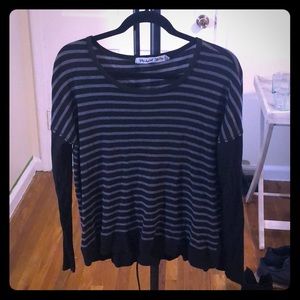 Black and Grey Striped Long Sleeve